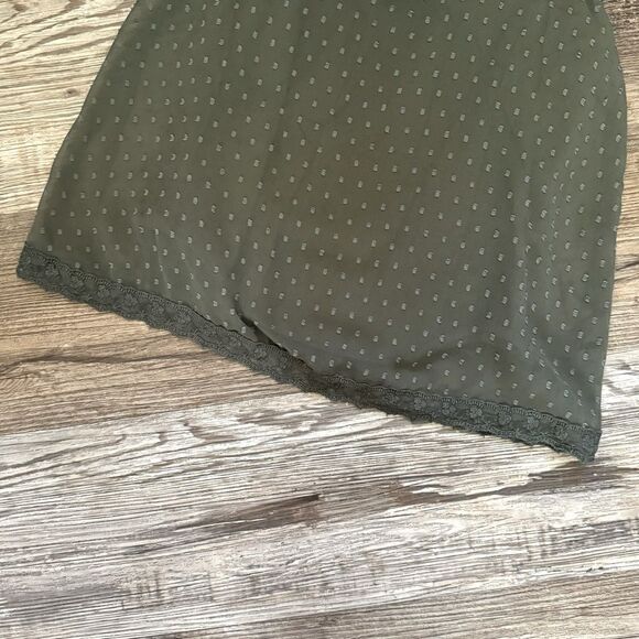 Hollister Olive Green Swiss Dot Lace High Neck Tank Top Size XS - Picture 3 of 9